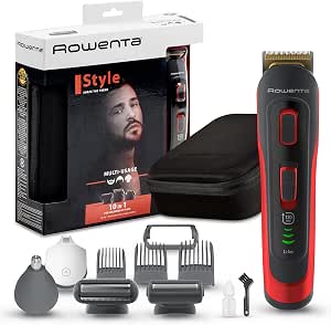 Rowenta Selectium Style Rojo TN9440 Multiaccesorios 10 en 1, Cuchillas  autoafilables titanio para cabello y barba, afeitadora corporal, uso  inalámbrico, autonomía de 120 min, resistentes al agua : Amazon.es: Belleza