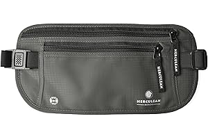 HERCULEAN MERCHS Herculean money belt for travel - RFID slim passport holder travel wallet hidden pouch under clothes to protect your information and money travel fanny pack for men/women bag travel essentials