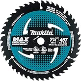 Makita B-68585 7-1/4" 45T Carbide-Tipped Max Efficiency Saw Blade, Fine Crosscutting