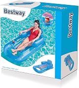 Bestway Designer Air Mattress 161 x 84 cm Blue Durable Vinyl 2 Air Chambers view 2
