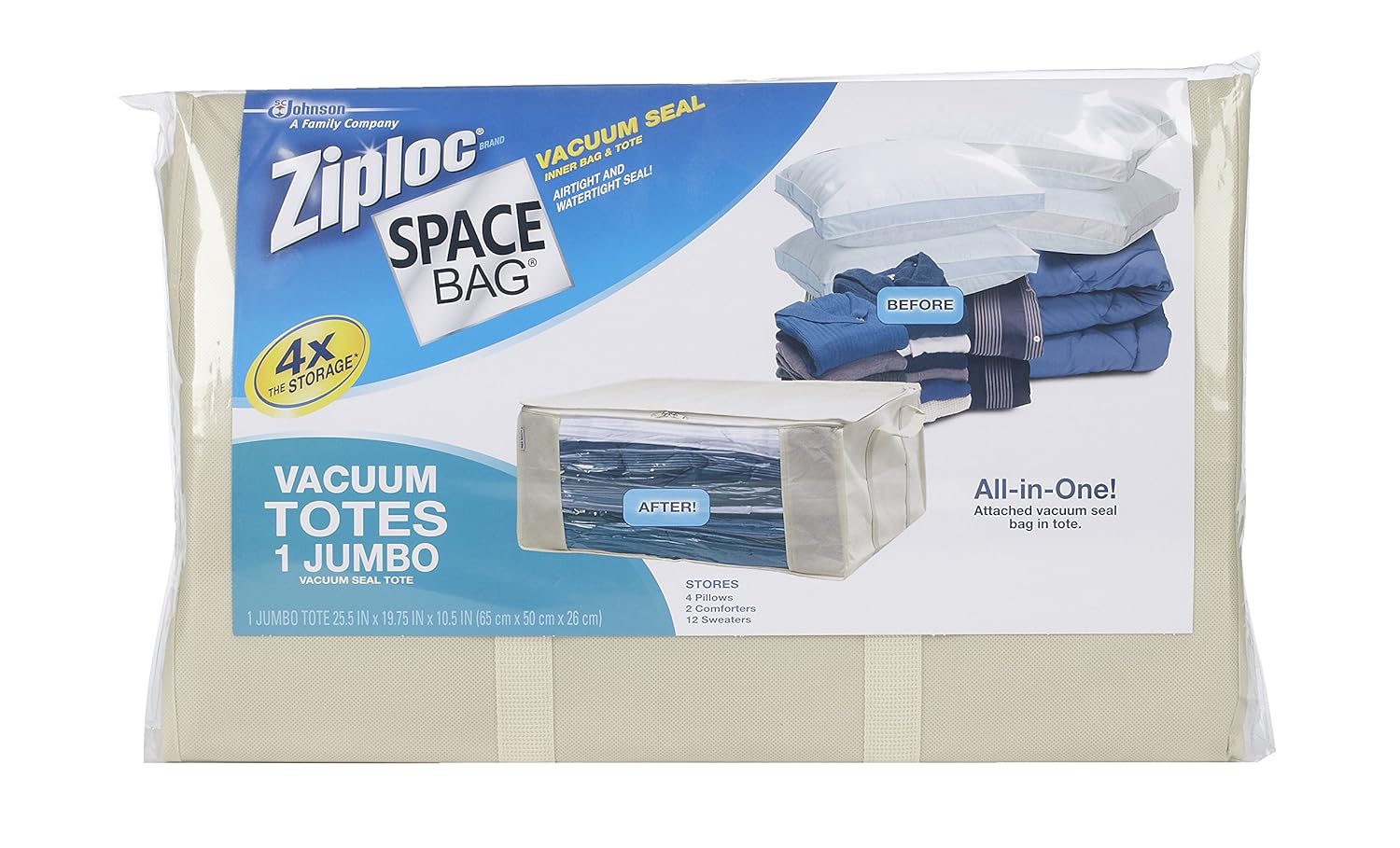Space bag stackable vacuum seal space saver tote jumbo derdiare