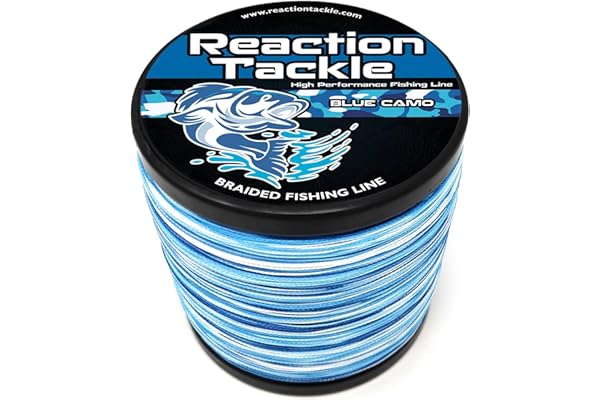 Reaction Tackle Braided Fishing Line - Pro Grade Power Performance for Saltwater or Freshwater Fish - Colored Fishing Line Braid for Extra Visibility