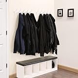 SKOLOO Modern Wall Coat Rack 5 Hooks Pack of 2 White Metal view 2