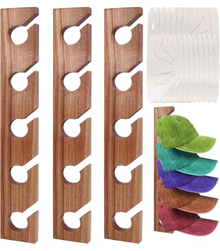 Organizer Per Cappelli Da Parete HANQ - 2 Pezzi In Legno Per Cappellini Baseball - Foto 9