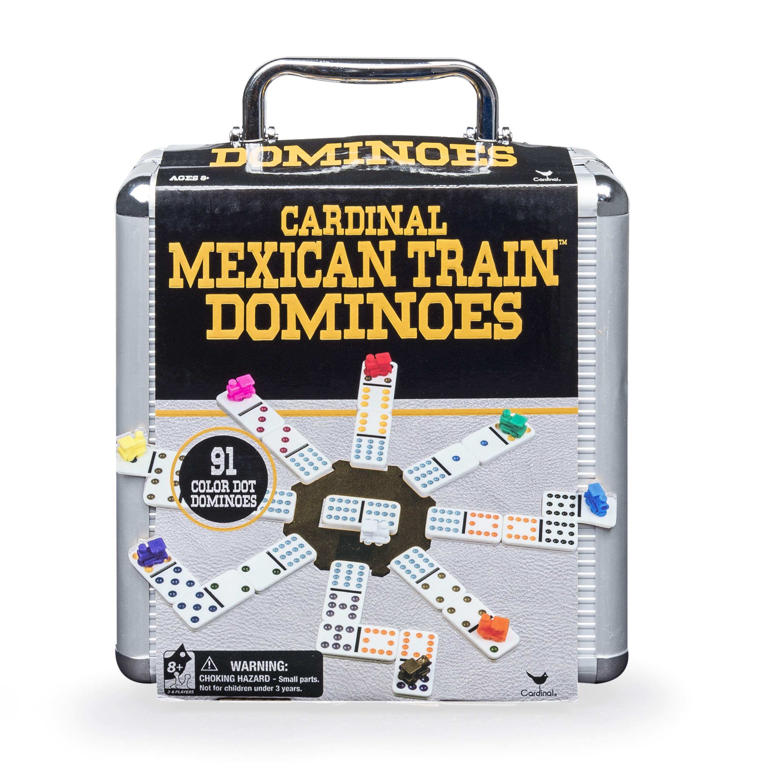 Cardinal Industries Mexican Train Domino Game with Aluminum Case Game, Basic (6030756)