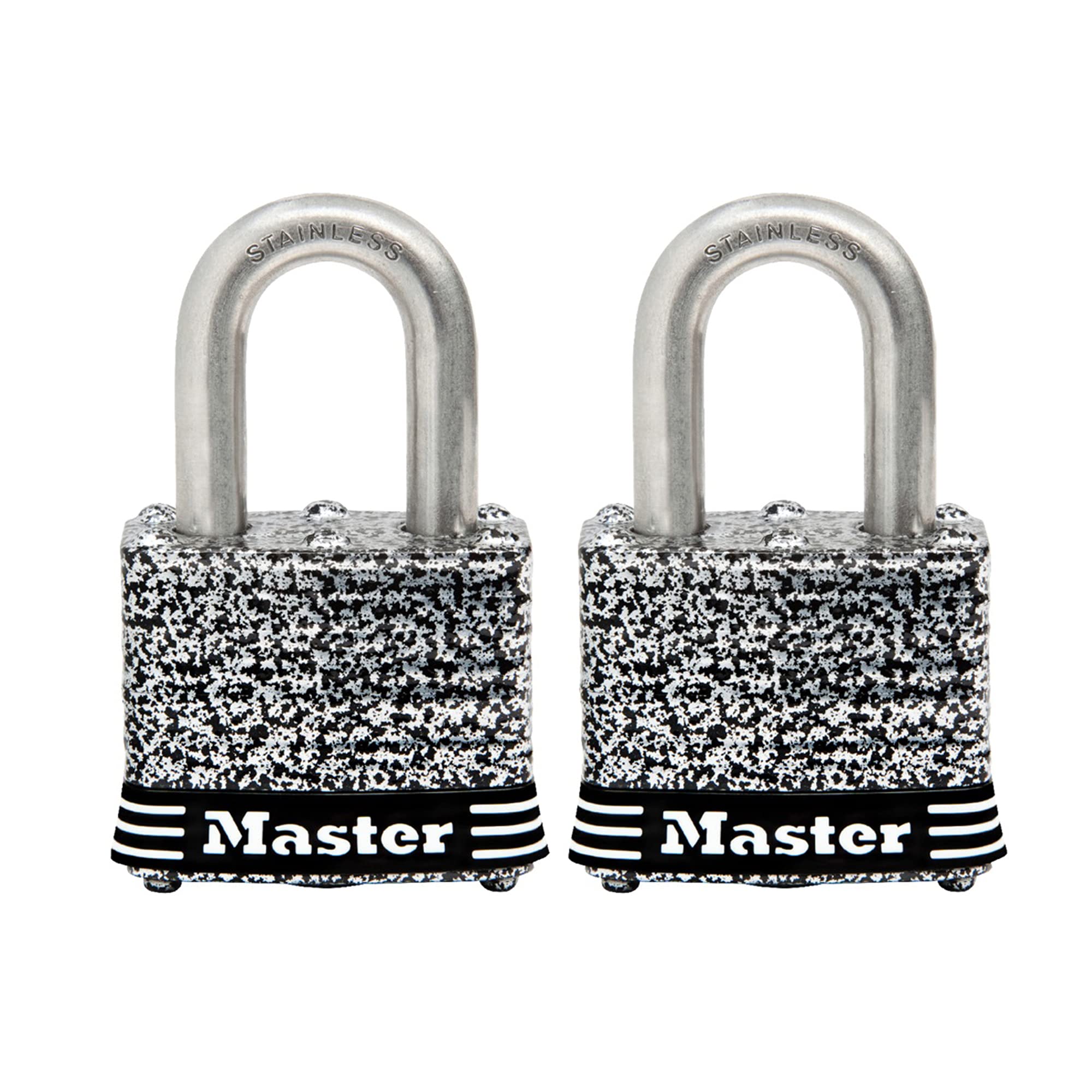 Photo 1 of Master Lock 3SST Stainless Steel Outdoor Padlock with Key, 2 Pack Keyed-Alike