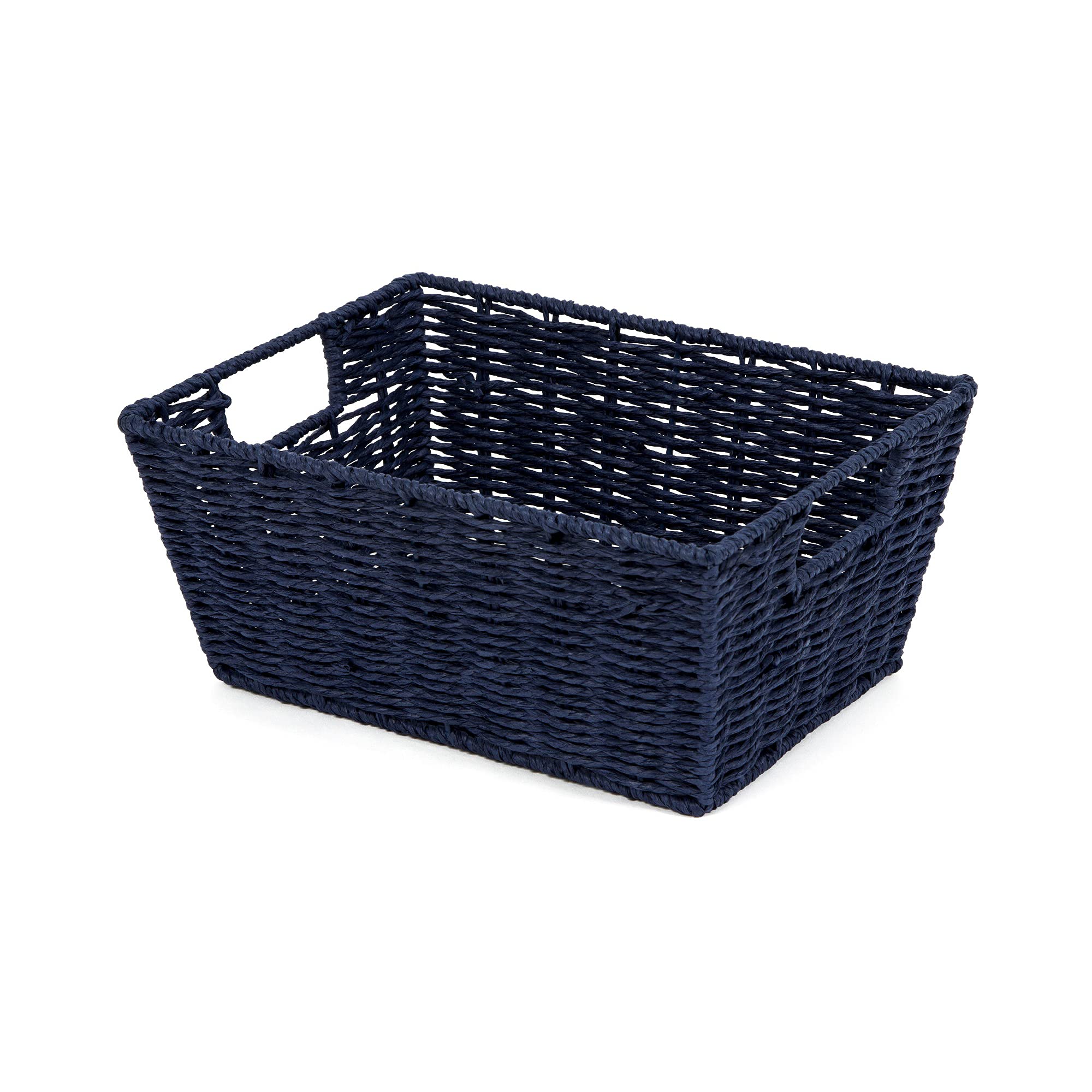 Compactor Etna Basket | Mariniere Collection | Medium | 31X24X14 cm | Blue | Woven Paper On Metal Frame | Sku: RAN6541