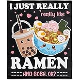 Prabhutaratna I just Really Like Ramen ok Blanket Soft Cozy Throw Blankets Flannel Blankets for Couch Bed Living Room 50"x40" （S） for Kid