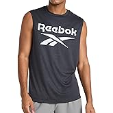 Reebok Apparel Men's Gladiator Large Logo Muscle, Black Heather