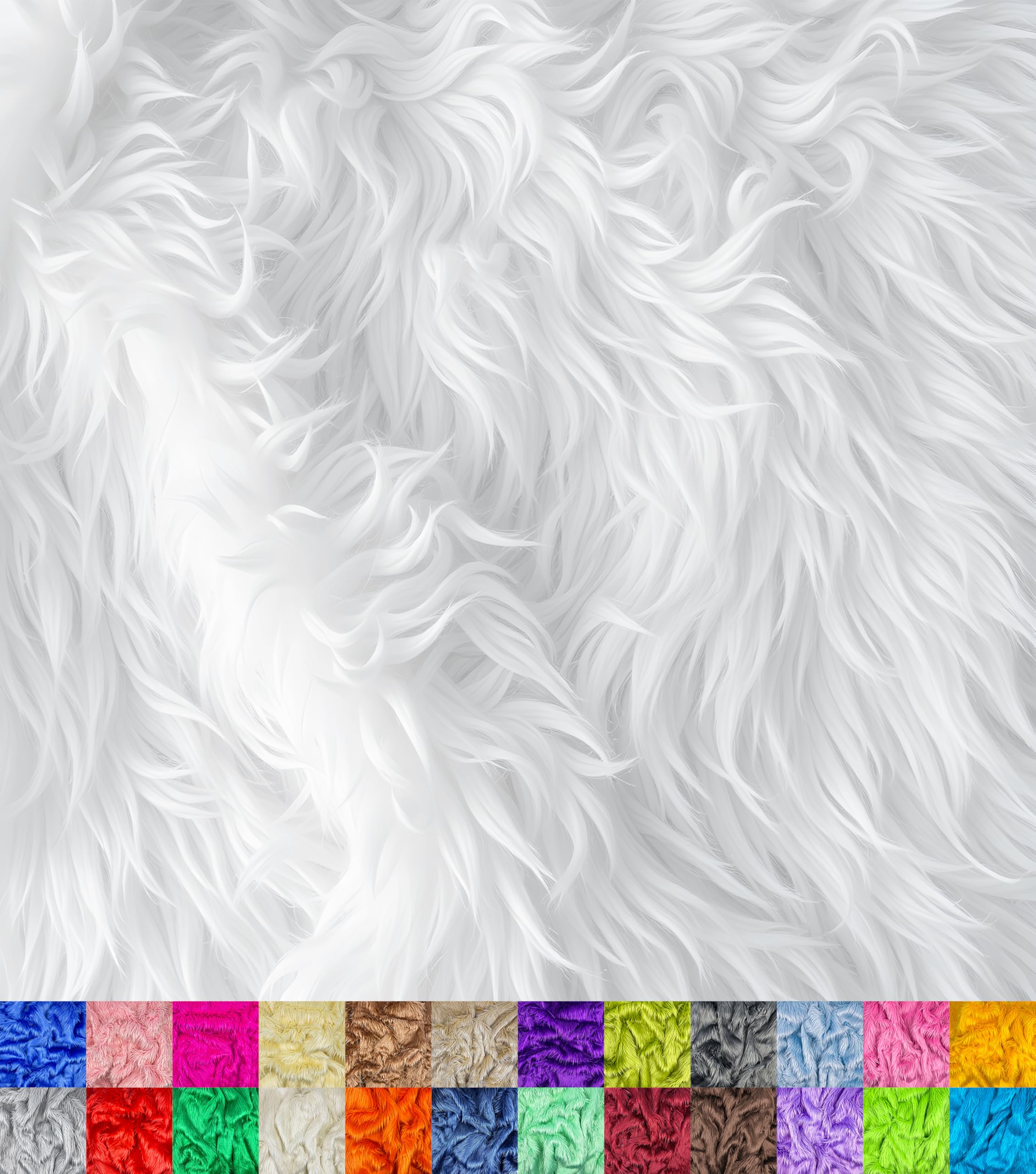 Barcelonetta | One Yard Faux Fur | 36" X 60" Inch | Craft Supply, Costume, Decoration (White)