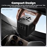 AUNNO Universal Travel Adapter with 2 USB C and 2 USB Ports, UK EU AU US Sockets view 5