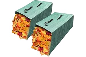 Bhyhok 2 Packs Leaf Collector, Portable Garden Yard Dustpan Leaf Bags Foldable Reusable Leaf Pick Up Bags for Collecting Leaves, Garden Leaf Waste Bags for Yard Garden Lawn Trash