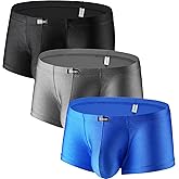 iKingsky Men's High Stretch Boxer Briefs Sexy Bulge Shorts Underwear Low Rise Trunk Under Panties for Men
