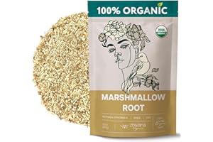 ZHIVANA ORGANICS Marshmallow Root Tea Organic, Marshmellow Root Plant, Dried Marshmallow Root Herb, Althea, Throat Coat Tea - Large Bag 10 Ounces - Makes 95 cups