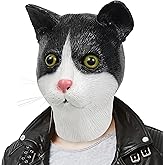 SANZHIGUO Cute Cat Mask, Novelty Funny Latex Adults Animal Full Head Mask for Halloween Costume Cosplay Party Props for Unisex