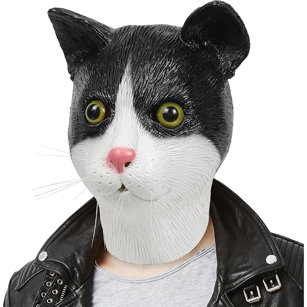 PartyHop Máscara De Gato Siames De Látex Realista – Talla Única Para Halloween, Carnaval Y Fiestas De Disfraces