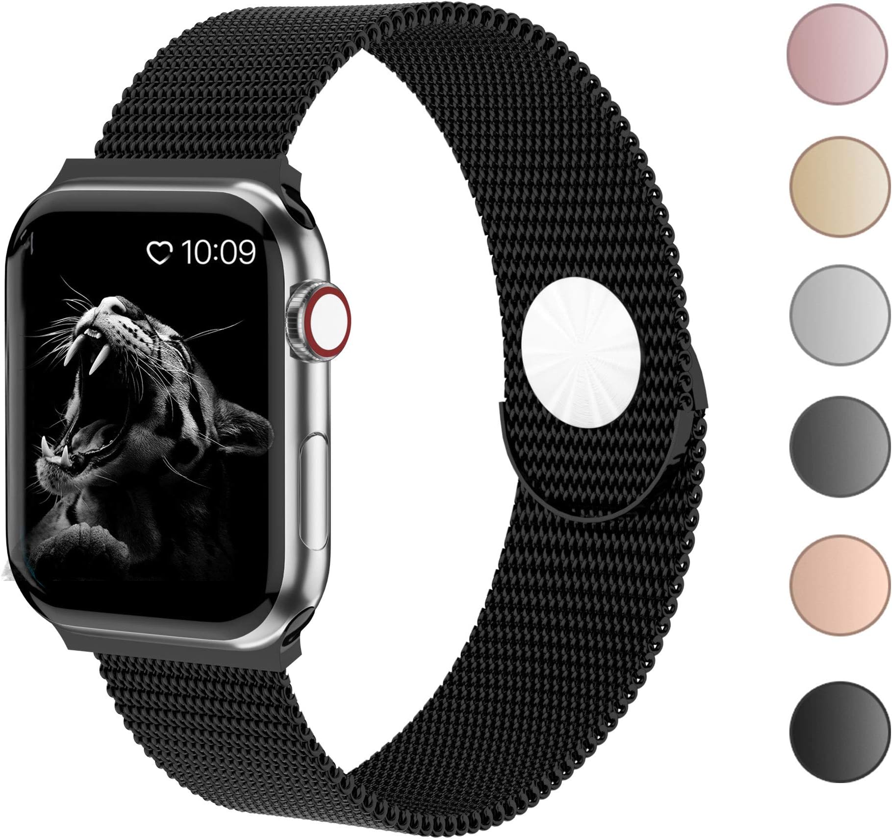 KEOLUS Compatible with Apple Watch Band 38mm 40mm 42mm 44mm,Stainless Steel Mesh Loop Replacement Parts for iWatch Band Series 5 4 3 2 1