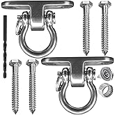 Dakzhou 2-Pack Stainless Steel Swing Hangers,Slient Bearing Swing Hanger, Anti-Rust Heavy Duty 180° Rotary Swing, 1500LB Wooden Yoga Hammock Chair, Sandbag Porch Swing