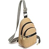 AOCINA Faux Straw Summer Purse Crossbody Bags for Women RFID Raffia Sling Bag Travel Hawaiian Beach Vacation Essentials