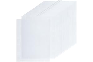 RHBLME 20 Pack Plastic Canvas Sheets, 13.2 x 10.2 Inch Plastic Mesh Canvas Sheets, 7 Count Clear Needlepoint Canvas for Embroidery, DIY Handicraft, Make Aquarium Dividers, Knit Crochet Projects
