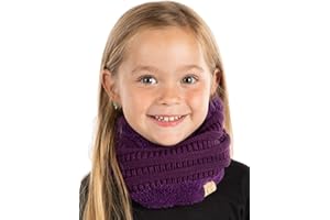 Funky Junque Winter Fleece Lined Neck Warmer Tube Scarf Double-Layered Cold Weather Face Cover Gaiter Kids Boys Girls Toddler