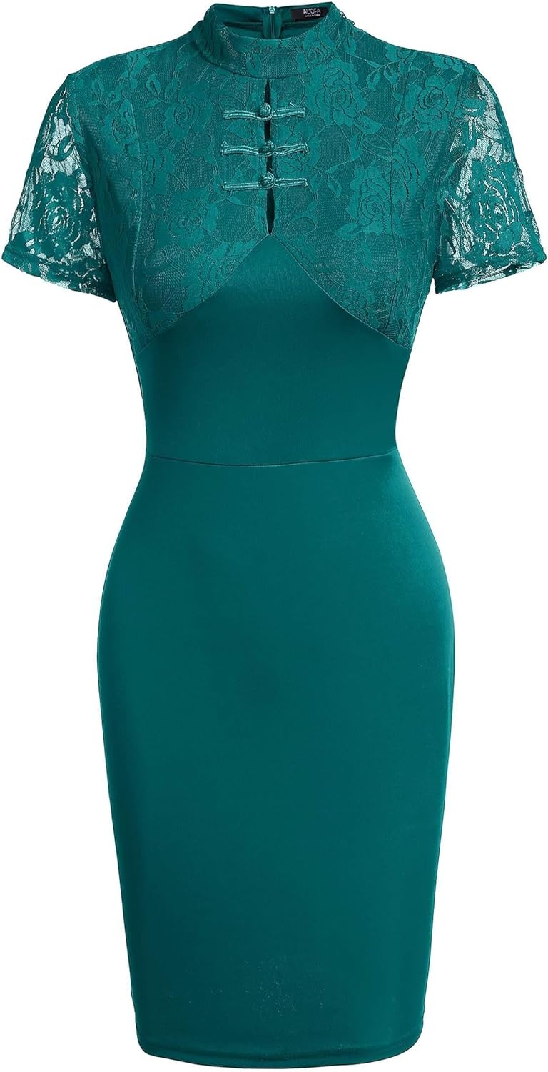dark green pencil dress