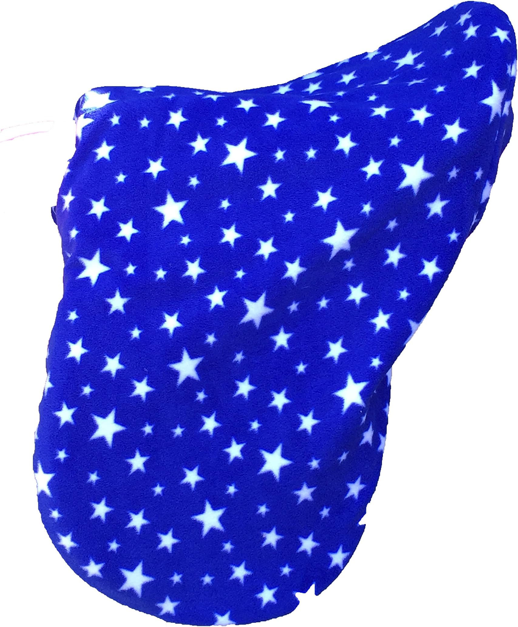 Royal Blue and White Twinkle Stars Fleece Saddle Cover