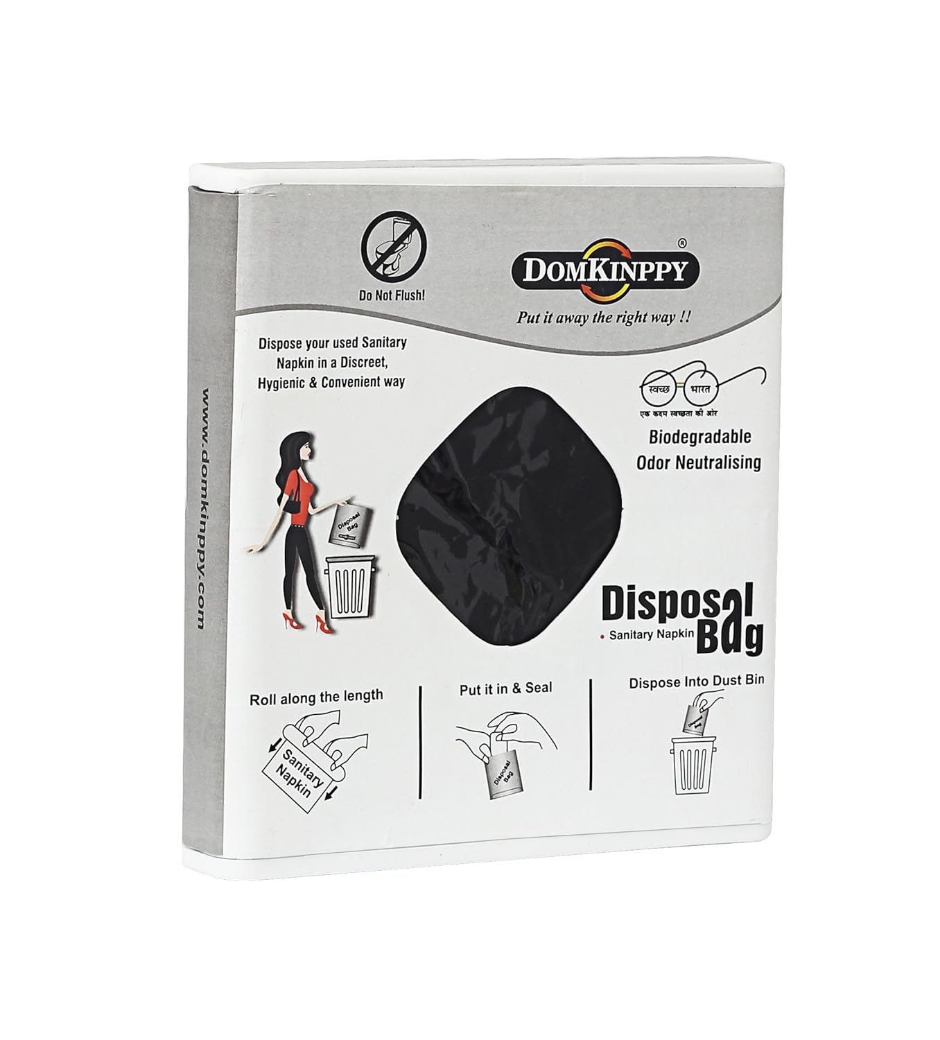 DOMKINPPY Sanitary Napkin Disposal Bag Dispenser Only 100 Bags