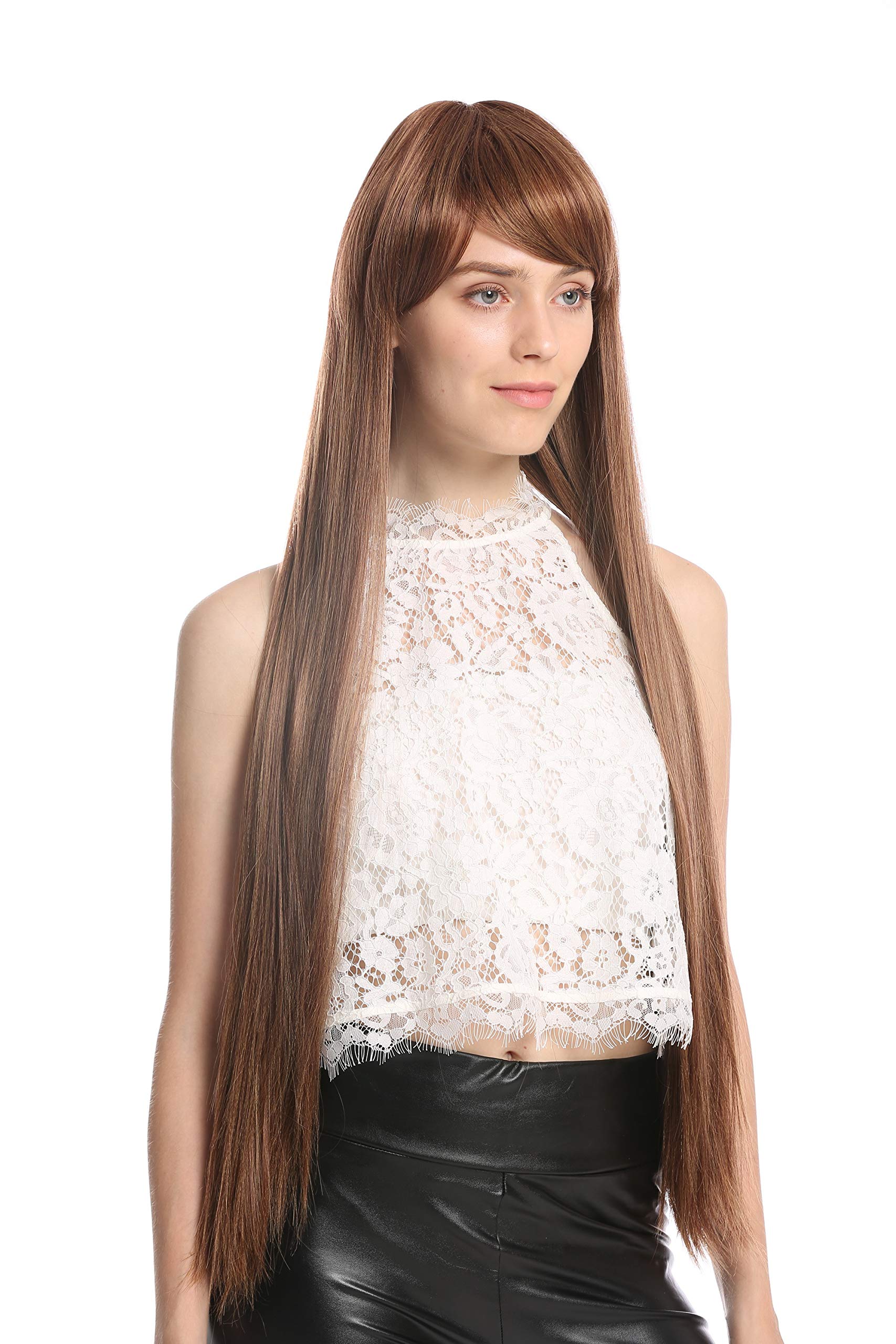 WIG ME UP - VK-7-27SSP33 quality women's wig very long sleek mahogany brown reddish blonde highlights