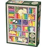Cobble Hill 1000 Piece Puzzle - Rainbow Cat Quilt - Sample Poster Included
