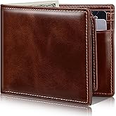 Artpaxy Mens Wallet Bifold Genuine Leather RFID Blocking Wallet for Men with 2 ID Windows 12 Card Holders 2 cash pockets 1 Gift Box