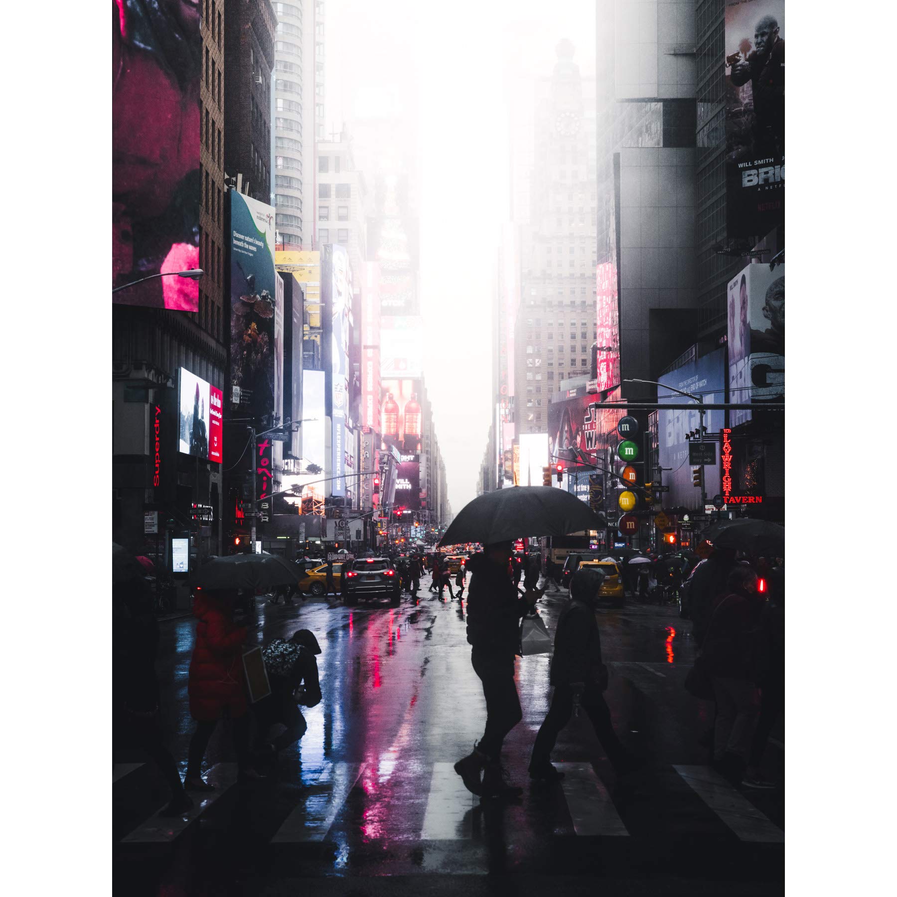 Artery8 Stackpoole Manhattan Street New York Photo Premium Wall Art Canvas Print 18X24 Inch