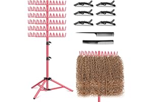 LPHGFZA Braiding Hair Rack, 144 Pegs Braiding Rack Stand for Hair, 2-sided Height Adjustable Standing Hair Extension Holder with Stylist Hair Braiding Tools