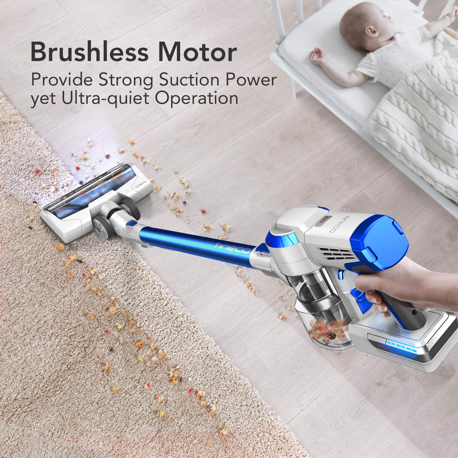 Tineco A10 Hero Cordless Vacuum Cleaner, 350W Rating Power Strong