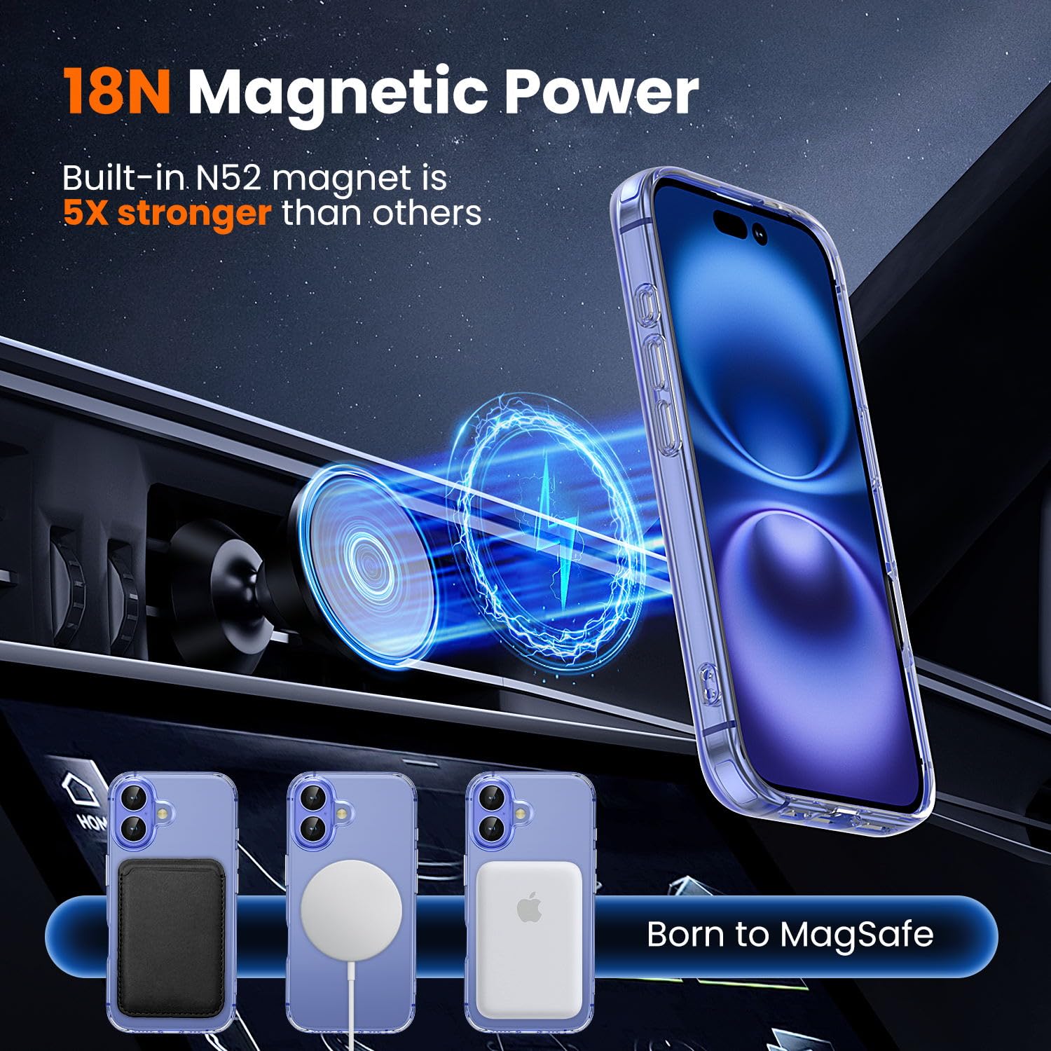 toushion 3 in 1 for iPhone 16 Plus Case Clear with