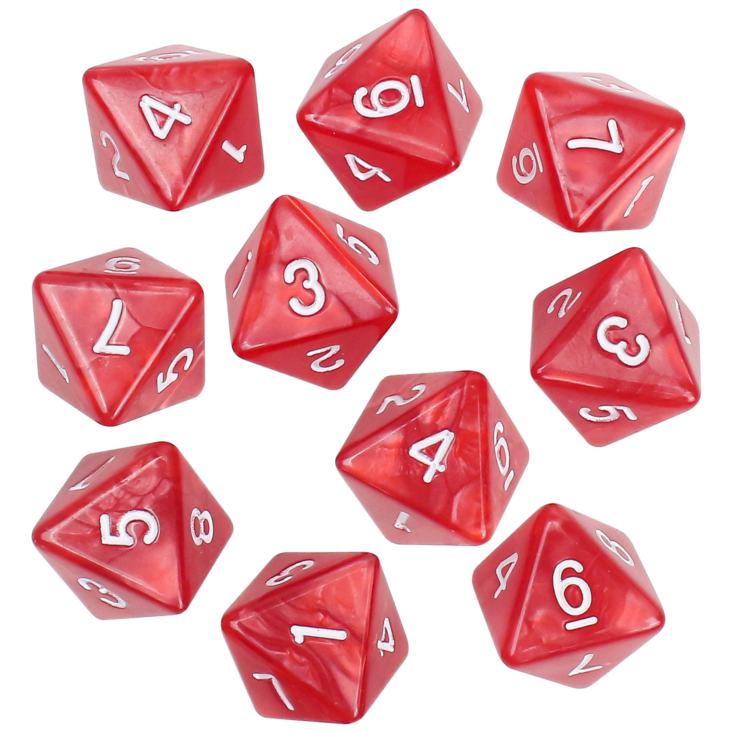 Photo 1 of 10Pcs 8 Sided Dice, D8 Assorted Polyhedral Dice Set with Numbers for Board Games DND RPG MTG Game Classroom Activities Party Table Gaming Fun, Mixed Assortment (Color: Red, 1 Inch)