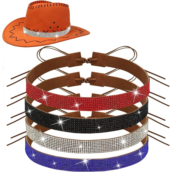 XunYee 8 Pcs Rhinestone Cowboy Hat Bands for Women  display picture 3
