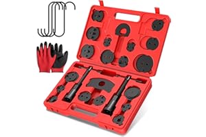 EVERESTWAY Heavy Duty Disc Brake Piston Caliper Compressor Wind Back Tool Universal Sets for Brake Pad Replacement with Hanger Hooks-28 Pieces