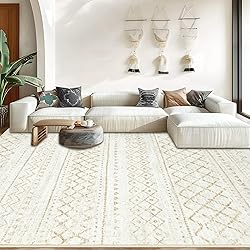 Area Rug Living Room Rugs 8x10 - Large Soft Boho