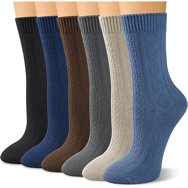 Women's Towel Socks 5-Pack - Soft Cotton Blend Socks For Everyday Wear, Brown Basics
