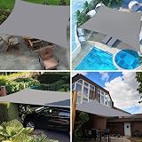 HOMPER 2x3M Sun Shade Sail Grey 95% UV Block Waterproof Canopy With Ropes view 6