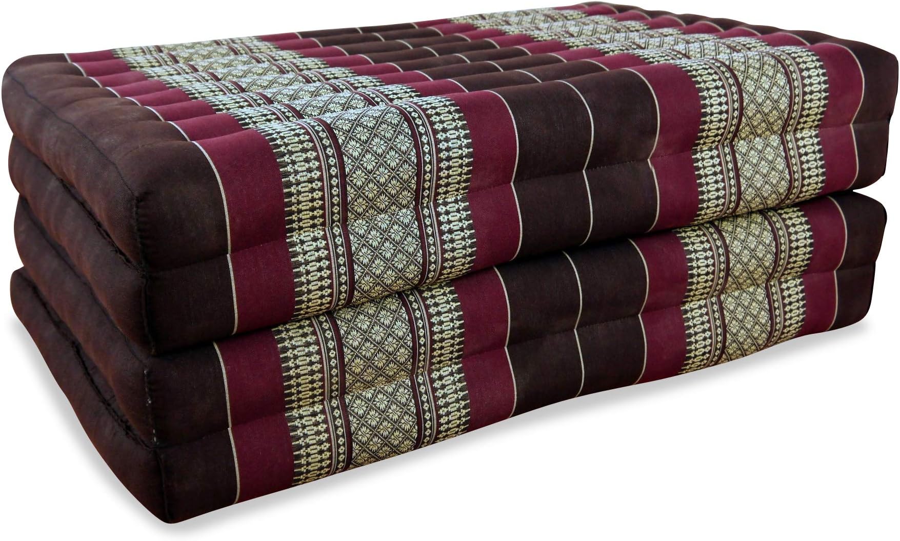 livasia Sustainable kapok mattress - 79x31x3.1″ - Guest mattress, Folding mattress for van, Ecological yoga mat, Folding guest bed, Sun lounger for garden & balcony (Wine Red)