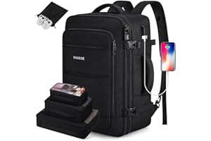 Bagsure Travel Backpack, 42L Carry on Luggage, Flight Approved Expandable Backpack, Laptop Backpack, Hidden Shoulder Straps Weekender Bags for Women Men, Suitcase with Packing Cubes and Shoe Pocket