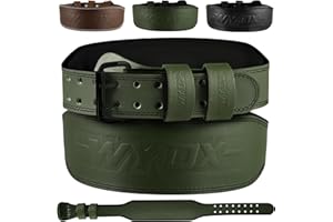 WYOX Weight Lifting Belt for Gym Fitness – Cowhide Leather, 4” Padded Lumbar Back Support lifting Belt, 8 Adjustable Holes, Ideal for Powerlifting, Bodybuilding, Deadlift, Squat & Strength Training