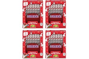 SNACKIVORE Brachs Peppermint Candy Canes Bulk 48 Pack of Candy Canes Individually Wrapped, Candy Cane, Christmas Candy Canes, Candycane, Holiday Candy Bulk (Set of 4 x 12 packs)
