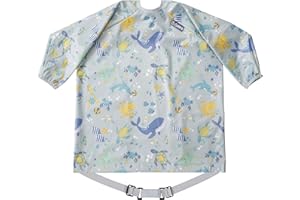 BIBaDO Feeding Coverall - Mess Proof Baby Weaning Bib 6-36 Months - Versatile Attachable Travel Apron - Waterproof Wipe Down Machine Washable