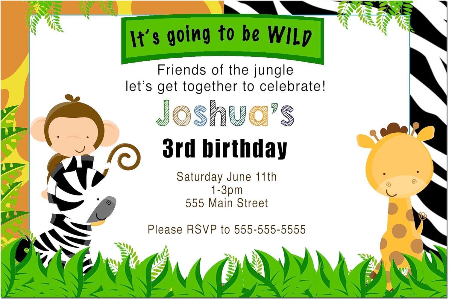 Amazon Com 30 Invitations Jungle Boy Baby Shower Kids Birthday