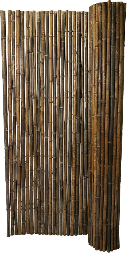 Amazon Com Backyard X Scapes Black Rolled Bamboo Fence 1in D X