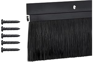 TRADEMARK HARDWARE TMH Black Aluminum Door Sweep - 2 Inch Brush x 36 Inch Draft Blocker, Weather Stripping