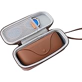 HiBloks Hard Carrying Case for Ray-Ban Meta Wayfarer/Skyler/Headliner Gen 2 & Oakley Meta HSTN Smart Glasses, Travel Case Portable Bag Compatible with RayBan Meta Gen 2 Charging case Accessories Brown